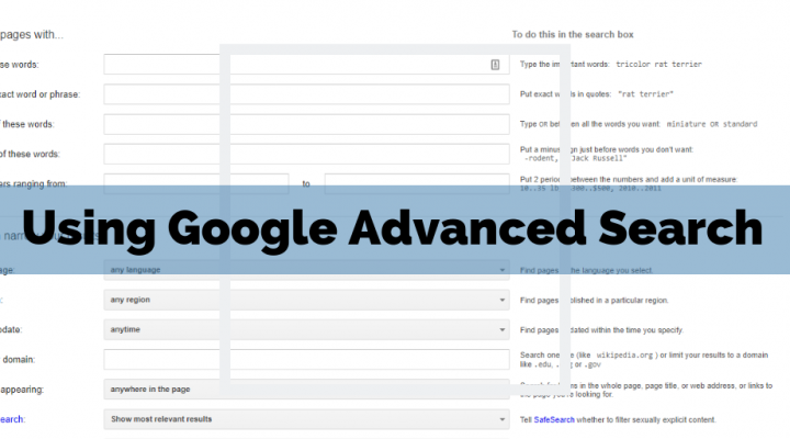 Using Google Advanced Search