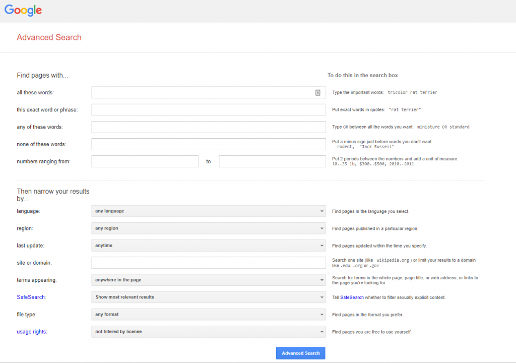 Google Advanced Search